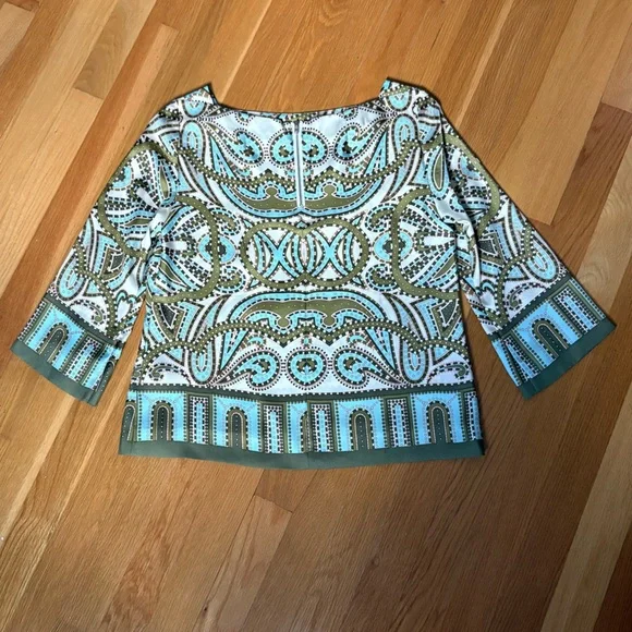 J. Crew Silk Paisley Top - Picture 2 of 7